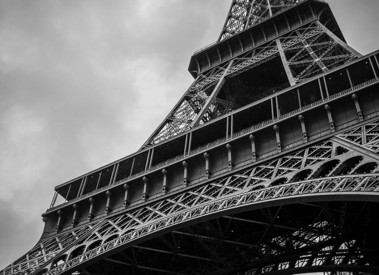 The eiffel tower from below